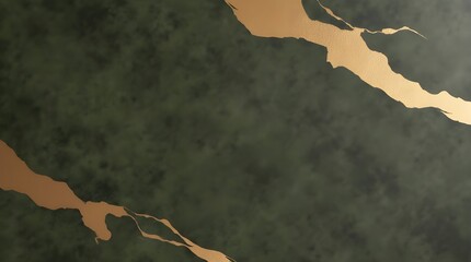 Olive green and smoky charcoal marble interlaced with bold brass veins, rugged grain texture