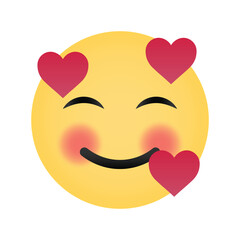 Blushing smiling face emoji with closed eyes