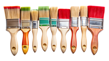 paint brush set - isolated - on a white background png, ai generated