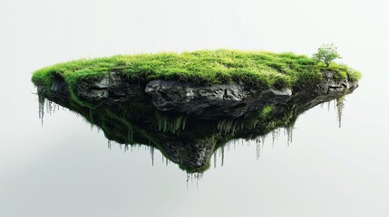 green moss on a white background