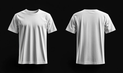 white t-shirt front and back for mockup design