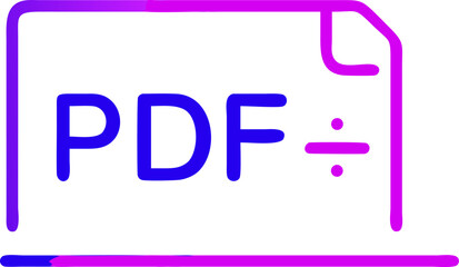 Bold Blue P D F Glyph Icon Purple Outline symbol file