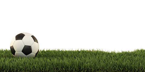 soccer ball on green grass 3d-illustration