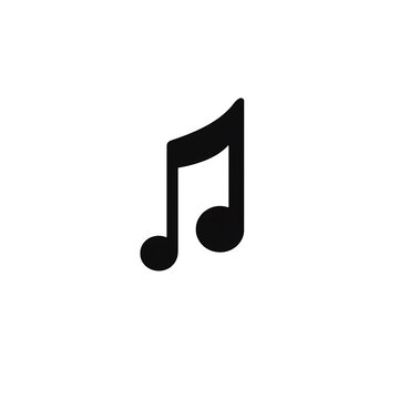 Ubatuba/sp - brasil a single black musical note displayed prominently against a stark black background in a simple graphic on transparent background