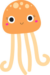 Smiling Jellyfish with Tentacles