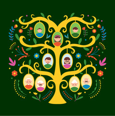 vector illustration of a family tree