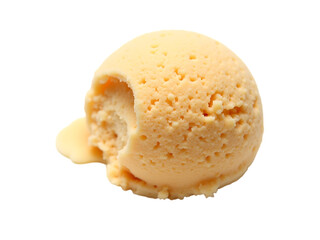 Caramel ice cream scoop, close-up view, plain white background,ice,dessert,food