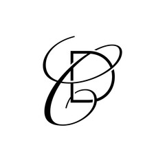 initial letter D with c script logo
