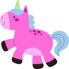 Playful Unicorn with Blue Mane