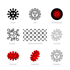 Each virus icon has its own creative design, and each design can meet the needs of different jobs.