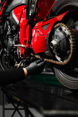 Chain tuning improves torque delivery and rear performance. Chain tensioning at motorcycle...