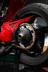 Chain tuning improves torque delivery and rear performance. Chain tensioning at motorcycle...
