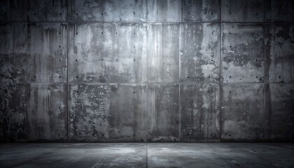 Empty Gray Concrete Room Background