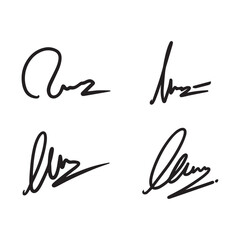Signature Icon Set Vector Design.
