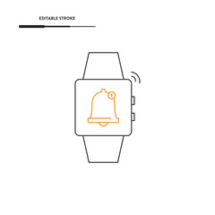 Smart Watch And Notification Icon Vector Design. 