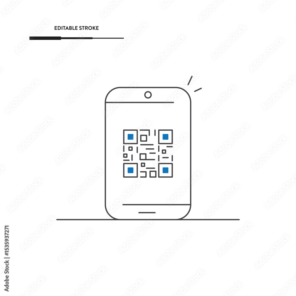 Poster smartphone and qr code icon vector design.