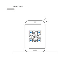Smartphone and Qr Code Icon Vector Design.