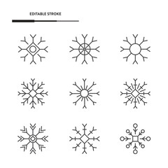 Snowflake Icon Set Vector Design.