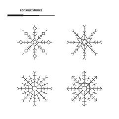 Snowflake Icon Set Vector Design.