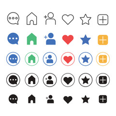 Social Media Icon Set Vector Design.