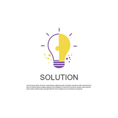 Solution And Bulb Banner Vector Design.
