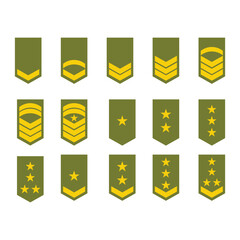 Soldier's Chevron Icon Set Vector Design.