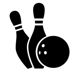 Bowling Ball and Pins Silhouette Sports Equipment 

