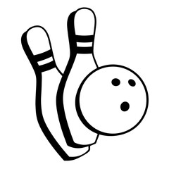 Bowling Ball Striking Pins Sport Game Strike