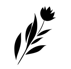Tulip Flower Simple Botanical Silhouette Plant 