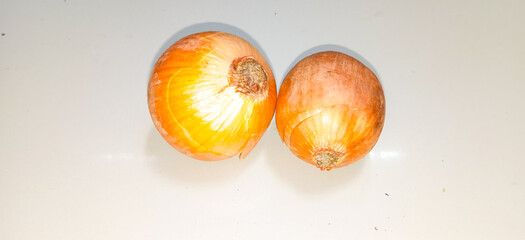 onions on a wooden table