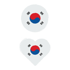 South Korea Flag Icon Vector Design.