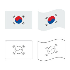 South Korea Flag Icon Vector Design.