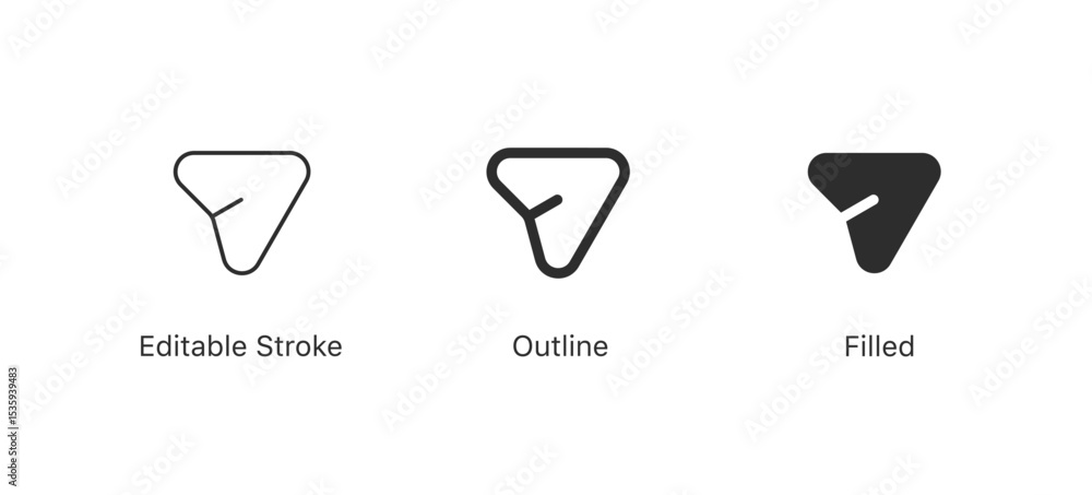 Poster Share icon | Send message icon | Paper plane or direct message icons in editable stroke, outline, and filled styles. for messaging, sharing, email, sending, chat, and communication apps
