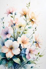 Blush Pink Flowers with Soft Blue Hues