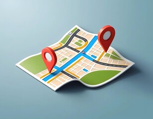 Stylized Isometric Map with Location Pointers for Navigation Applications