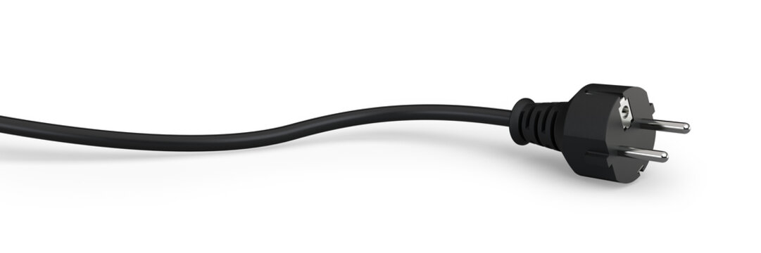 Electric plug on white background, 3d illustration