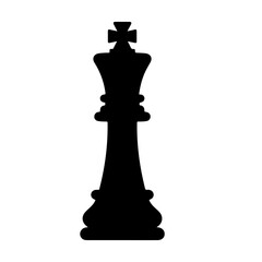 Black Chess King Piece Silhouette, Vector Illustration
