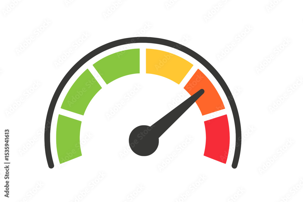 Poster the concept of speed and fast time is depicted through isolated vector icons of a speedometer and au