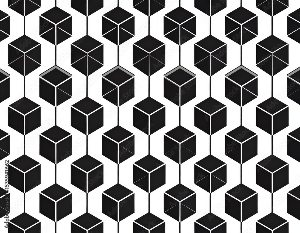 Aufkleber abstract geometric cube pattern