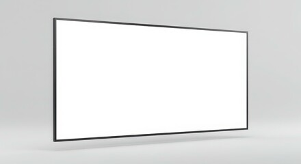A modern, blank television screen, presented in a 3D product shot.