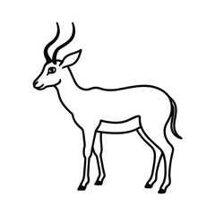 Full body antelope vector illustration on white background