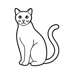 Full body cat sitting vector illustration on white background