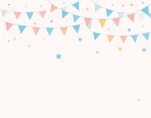 パーティーのお祝いのクラッカーとフラッグ