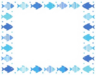 魚が泳いでいる涼し気な夏のフレーム