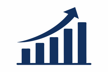 Dark Blue Business Growth Chart Icon Upward Arrow graph
