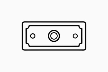 Fototapeta premium Minimalist Black Line Art Banknote Icon money cash 1