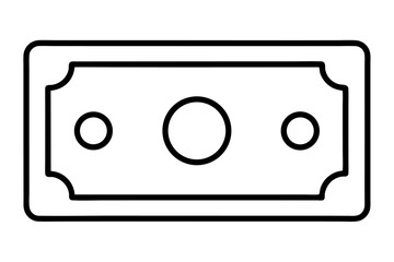 Obraz premium Minimalist Black Line Art Banknote Icon money cash