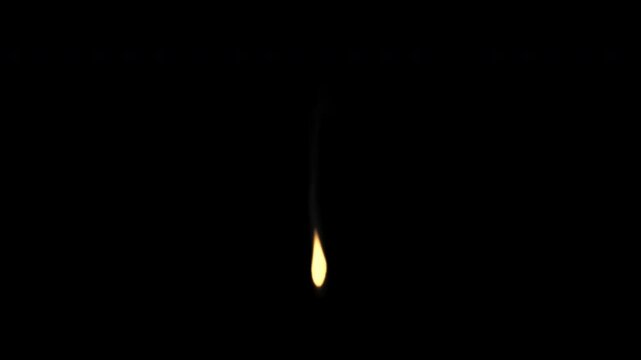 Candle flame or bunsen burner, seamlessly looping, two speeds, 4k 30p, alpha channel for transparent background