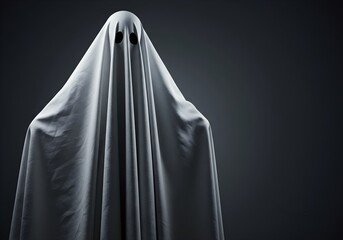 A Whimsical, Translucent Ghost with a Playful Expression, Floating in a Misty Background, Evoking a Spooky Yet Fun Atmosphere