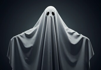 A Whimsical, Translucent Ghost with a Playful Expression, Floating in a Misty Background, Evoking a Spooky Yet Fun Atmosphere
